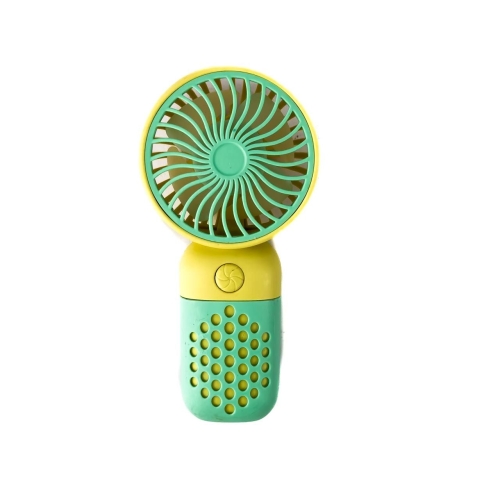 Вентилятор портативний Mini Fan Z8 діаметр 6 см зелений з жовтим