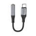Перехідник Type-C M/3.5 мм AUX F 12 см HOCO LS36 Fresh чорний зі сріблястим