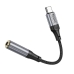 Перехідник Type-C M/3.5 мм AUX F 12 см HOCO LS36 Fresh чорний зі сріблястим