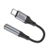 Перехідник Type-C M/3.5 мм AUX F 12 см HOCO LS36 Fresh чорний зі сріблястим