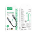 Перехідник Type-C M/3.5 мм AUX F 12 см HOCO LS36 Fresh чорний зі сріблястим