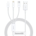 Кабель 3в1 USB/Apple Lightning+Type-C+microUSB 1.5 м Baseus Superior 3.5 A білий Кабель 3в1 USB/Apple Lightning+Type-C+microUSB 1.5 м Baseus Superior 3.5 A білий