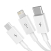 Кабель 3в1 USB/Apple Lightning+Type-C+microUSB 1.5 м Baseus Superior 3.5 A білий Кабель 3в1 USB/Apple Lightning+Type-C+microUSB 1.5 м Baseus Superior 3.5 A білий
