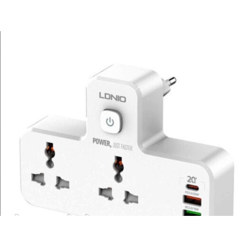 / Подовжувач мережний Ldnio SC2311, 2 Розетки+2 USB+1 Type-C, Quick Charge 3 з нічником