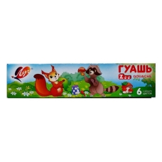 / Гуашь "Луч" ZOO, 6кол, 15мл, у блок-тарі