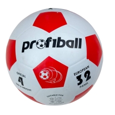 М'яч футбольний №4 Profiball VA-0018-1 білий з червоним