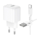 Зарядний пристрій з кабелем USB/Type-C 1 м BOROFONE BAS42A Potential 18 W 9 V 2 А білий