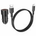 Автомобільний зарядний пристрій з кабелем 2xUSB/Type-C BOROFONE BZ19CG Wisdom 12 W чорний