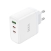 Зарядний блок живлення 2хType-C+USB HOCO N30 Glory 65 W 20 V 3.25 A білий