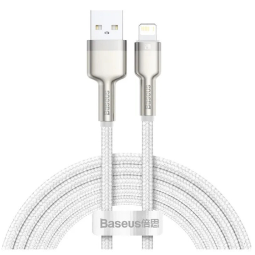 Кабель USB/Apple Lightning 1 м Baseus Cafule Series Metal 2.4 А білий