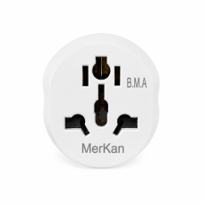 Мережевий перехідник US/UK/CH-EU MerKan Travel Adaptor білий