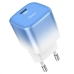 Зарядний блок живлення Type-C HOCO C101A Single Port 20 W 12 V 1.67 A блакитний з білим Зарядний блок живлення Type-C HOCO C101A Single Port 20 W 12 V 1.67 A блакитний з білим