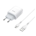 Зарядний пристрій з кабелем USB/microUSB 1 м HOCO C73A 2.4 А білий Зарядний пристрій з кабелем USB/microUSB 1 м HOCO C73A 2.4 А білий