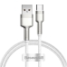 Кабель USB/Type-C 1 м Baseus Cafule Series Metal 66 Вт білий зі сріблястим Кабель USB/Type-C 1 м Baseus Cafule Series Metal 66 Вт білий зі сріблястим