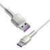 Кабель USB/Type-C 1 м Baseus Cafule Series Metal 66 Вт білий зі сріблястим Кабель USB/Type-C 1 м Baseus Cafule Series Metal 66 Вт білий зі сріблястим