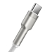 Кабель USB/Type-C 1 м Baseus Cafule Series Metal 66 Вт білий зі сріблястим Кабель USB/Type-C 1 м Baseus Cafule Series Metal 66 Вт білий зі сріблястим