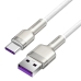 Кабель USB/Type-C 1 м Baseus Cafule Series Metal 66 Вт білий зі сріблястим Кабель USB/Type-C 1 м Baseus Cafule Series Metal 66 Вт білий зі сріблястим