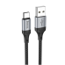 Кабель USB/Type-C 1 м Hoco X102 3 А чорний зі сріблястим Кабель USB/Type-C 1 м Hoco X102 3 А чорний зі сріблястим