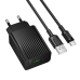 Зарядний пристрій з кабелем USB/Type-C 1 м BOROFONE BAS72A Source 18 W 3 А чорний Зарядний пристрій з кабелем USB/Type-C 1 м BOROFONE BAS72A Source 18 W 3 А чорний
