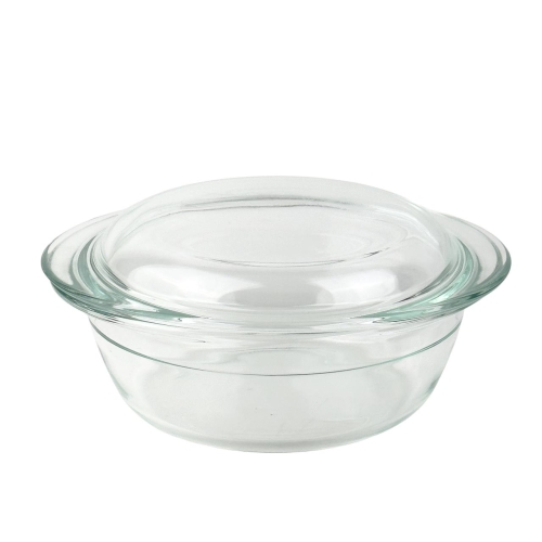 Форма для випікання Vittora VT-6221 з кришкою скло кругла 23 х 20 х 10 см прозорий