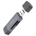 Кардридер зовнішній MicroSD+SD HOCO HB45 Spirit USB 2.0/Type-C сірий Кардридер зовнішній MicroSD+SD HOCO HB45 Spirit USB 2.0/Type-C сірий