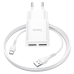 Зарядний пристрій з кабелем 2хUSB/Type-C 1 м HOCO C88A 2.4 A білий Зарядний пристрій з кабелем 2хUSB/Type-C 1 м HOCO C88A 2.4 A білий