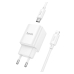 Зарядний пристрій з кабелем Type-C/Apple Lightning 1 м HOCO C148A Charm 30 W 12 V 2.5 A білий Зарядний пристрій з кабелем Type-C/Apple Lightning 1 м HOCO C148A Charm 30 W 12 V 2.5 A білий