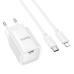 Зарядний пристрій з кабелем Type-C/Apple Lightning 1 м HOCO C148A Charm 30 W 12 V 2.5 A білий Зарядний пристрій з кабелем Type-C/Apple Lightning 1 м HOCO C148A Charm 30 W 12 V 2.5 A білий