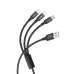 Кабель 3в1 USB/Apple Lightning+Type-C+microUSB 1 м Hoco X14 Times 2 A чорний Кабель 3в1 USB/Apple Lightning+Type-C+microUSB 1 м Hoco X14 Times 2 A чорний
