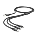 Кабель 3в1 USB/Apple Lightning+Type-C+microUSB 1 м Hoco X14 Times 2 A чорний Кабель 3в1 USB/Apple Lightning+Type-C+microUSB 1 м Hoco X14 Times 2 A чорний