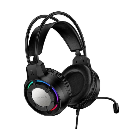 Навушники дротові геймерські BOROFONE BO112 Wave AUX USB з мікрофоном чорний