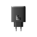 Зарядний блок живлення 2хType-C+USB Baseus Cube Pro Fast 65 W 5 V 3 A чорний