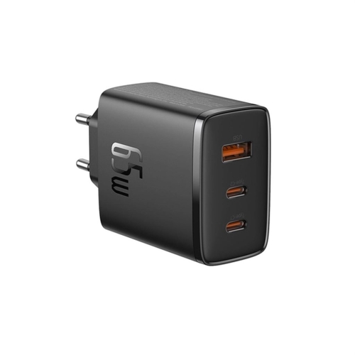 Зарядний блок живлення 2хType-C+USB Baseus Cube Pro Fast 65 W 5 V 3 A чорний